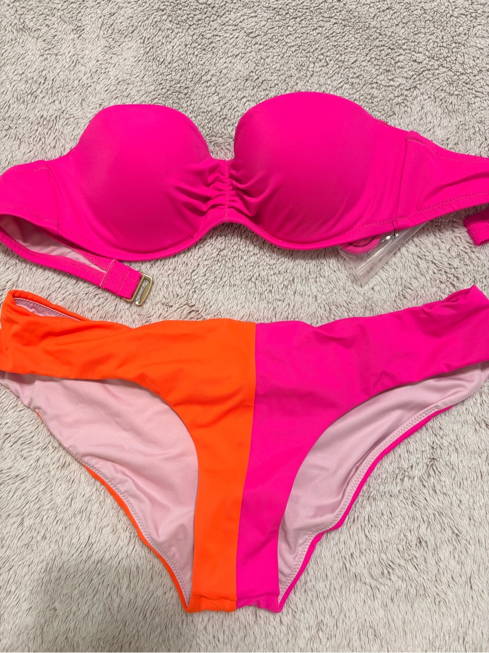 Victoria’s Secret Women’s Bikini Set - Hot Pink & Orange